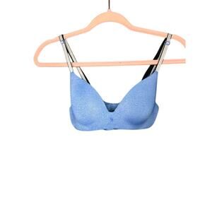 Victoria Secret Bra Women's Size 32B No Wire Comfort Blue Wireless T-Shirt